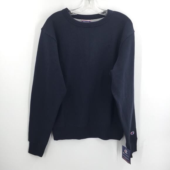 Champion Pullover Sweatshirt Long Sleeve Crew Neck Solid Navy Size Small - Picture 2 of 8